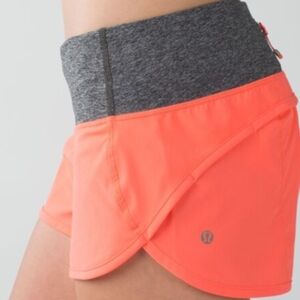 lululemon athletica Coral Performance Shorts with Gray Waistband